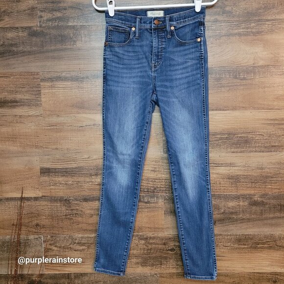 Madewell Jeans 26 Skinny 10" High Rise Danny Wash Tummy Control Stretch Denim - Picture 1 of 11
